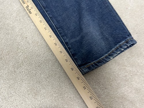 Frye Jeans Mens 32 Blue Denim Pants Straight Leg 32 X 30 Stretch Whiskering - Picture 16 of 18
