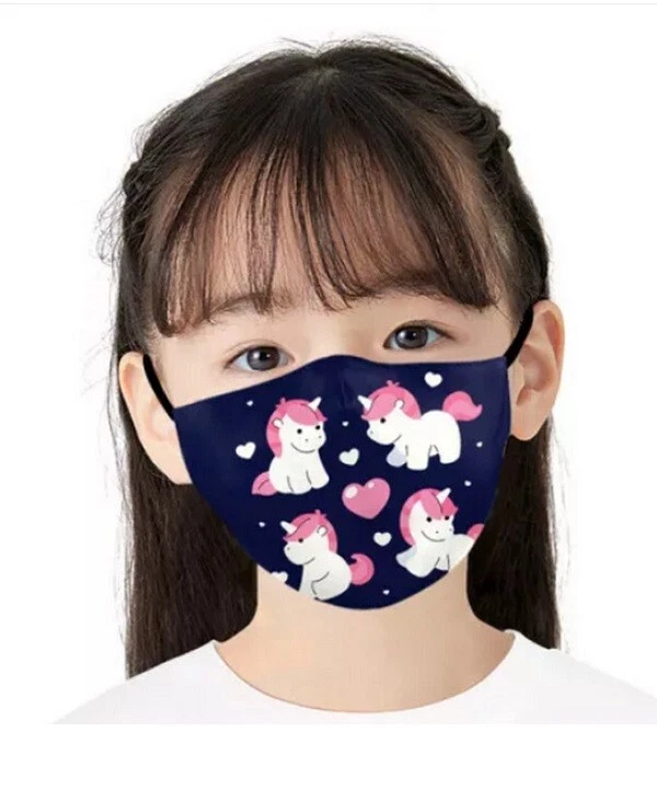 Children Face Mask Reusable Unicorn Cartoon Adjustable Washable US Fast Ship  - Image 2 of 4