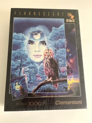 Wizard Dragon Spell & Flight of Owls Fluorescent 2in1 Puzzle Clementoni 1000 Tei
