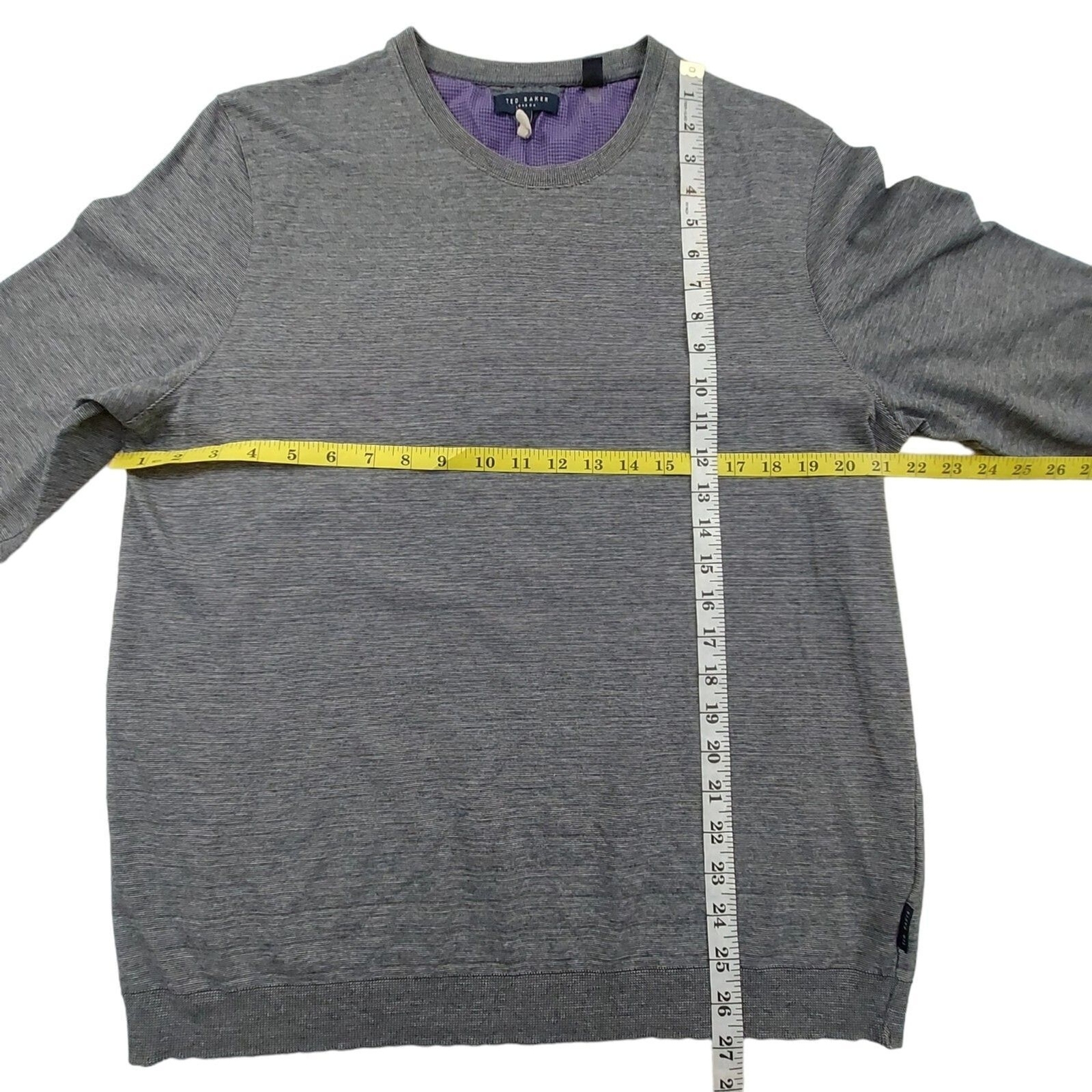 Ted Baker London Sweater Mens 6/L Gray Long Sleeve Crew Neck Pullover Golf