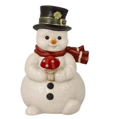 Goebel Schneemann Kleiner Glücksbote  12,5 cm mit Pilz roter Schal Zylinder 2024