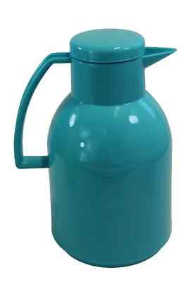  Thermoskanne, Warmhalte-Kaffee-/Teekanne - 1 L Glaseinsatz delfinblau