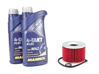 MotoröL Set ÖLfilter HF401 10W40 2 Liter FüR Honda CBX Kawasaki ZZR Yamaha XJR