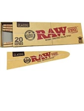 RAW Cones | Classic King Size | 20 Pack | Natural Pre Rolled Rolling Papers
