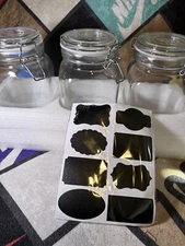 CHEFSTORY 50oz Airtight Glass Jars with Lids, 3 PCS Food Storage Canister