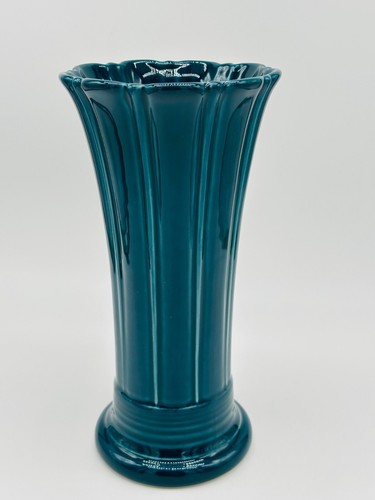 Fiesta Juniper Teal Blue Medium Flared Vase 9 5/8" - Picture 4 of 8