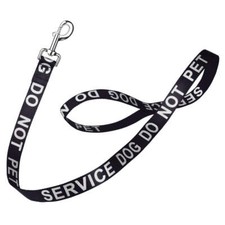 Reflective "SERVICE DOG DO NOT PET" Leash W 1" x L 72" - Black