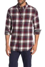 Weatherproof Vintage Men's Plaid Flannel Shirt, Cabernet, M