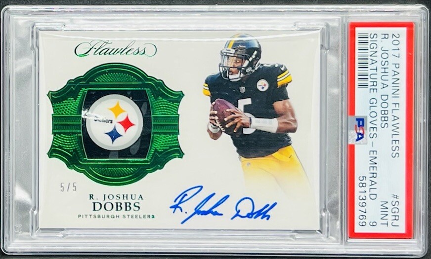 Joshua Dobbs Panini Flawless Signature Gloves #SGRJ Emerald