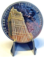 Silver Coin: 2017, UK "Big Ben" Ruthenium + Gold app.-1oz Fine Silver