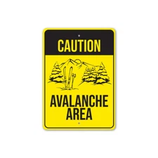 Avalanche Caution Metal Sign
