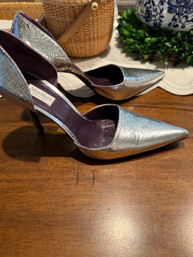 Max Mara Silver D'orsay high heel pumps 38.5 -$ 99 - Picture 5 of 6