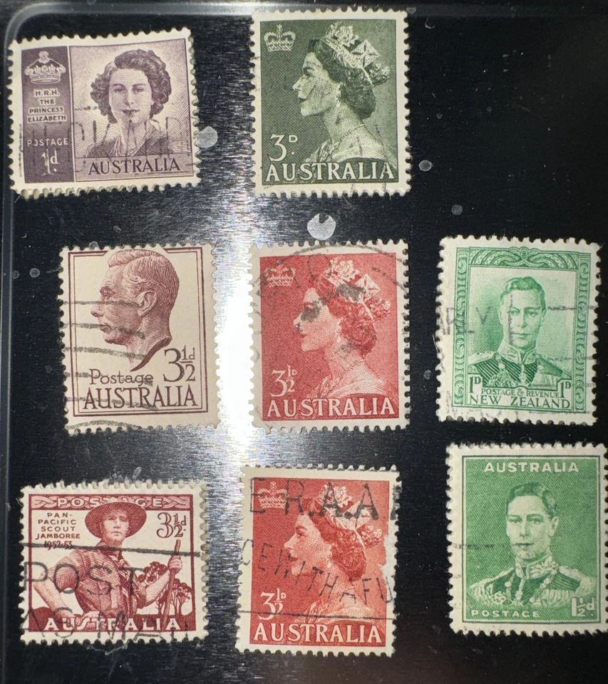 Lote de 24 estampillas australianas antiguas en excelente estado usadas 1950’ Foto 4 de 4