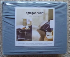 Amazon Basics Cotton Fitted Sheet Cal King 71x84x16 Dusty Blue