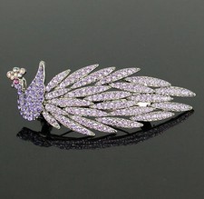 Phoenix Purple Austrian Rhinestone Hair Barrette Clip Ponytail Holder Comb B114P