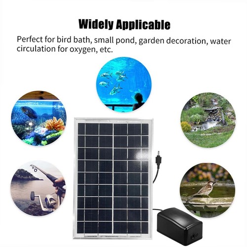 2400mAh Solar Powered Oxygenator Fish Pond Water Oxygen Pump 2 Air Stone Aerator - Picture 17 of 37
