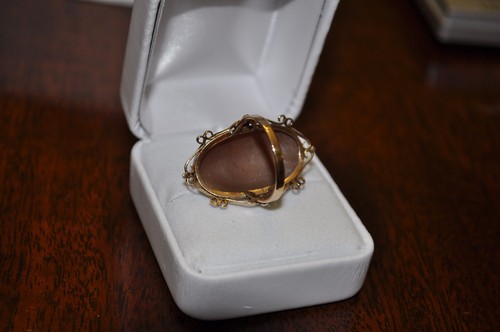 Art Nouveau (ca. 1900) 14K Rose Gold Elegantly "HUGE" Cameo Ring (Sz 7 1/2) - Picture 5 of 5