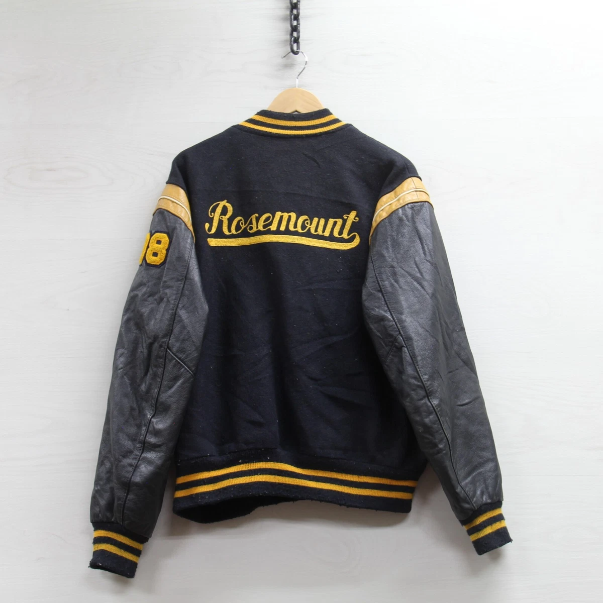 LEATHER EMBROIDERED VARSITY YELLOW