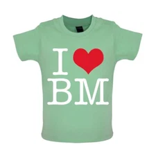 I Love Heart Initials BM - Baby T-Shirt / Babygrow - Love Fan Barry Concert Gig