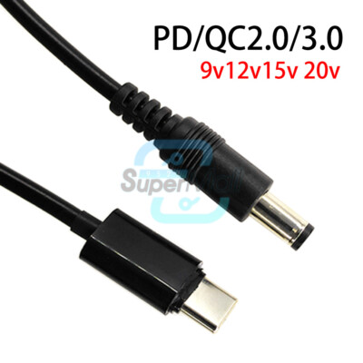 PD2.0/3.0 to DC5.5*2.5/DC5.5*2.1 Decoy Detection Trigger Fast Charging Cable