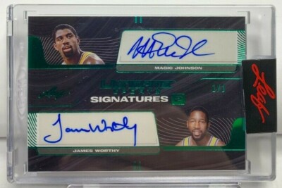 Magic Johnson / James Würdig 2021 Blatt Ultimate SPORTS Sig Autogramm Auto #' D