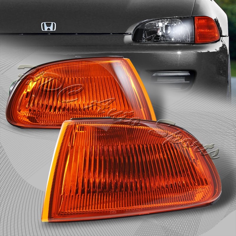 インポート　ライト　オブジェ For 92-95 Honda Civic Coupe/Hatchback JDM Amber Turn Signal Corner