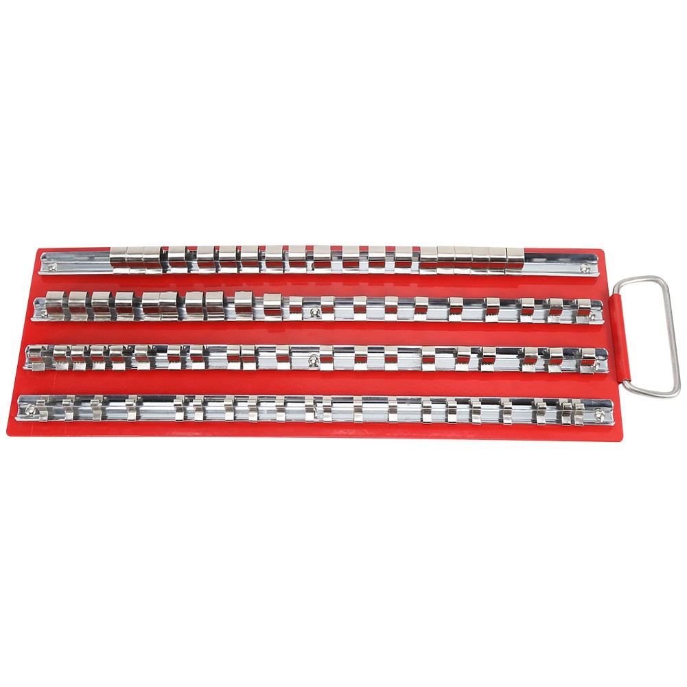 Heavy Duty Socket Tray Rack Organizer 1/2 1/4 3/8 Inch Garage Workshop Rail