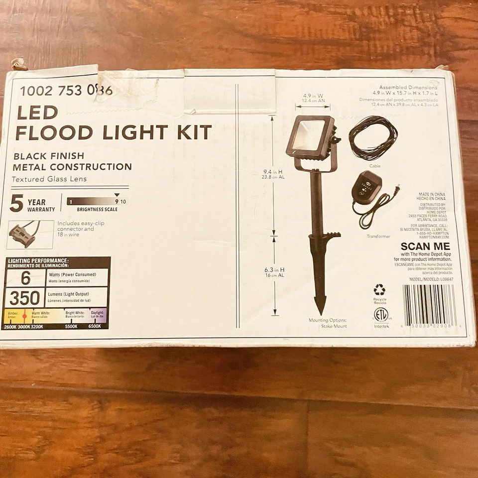 Hampton Bay Low Voltage Black LED 350 LM Outdoor Landscape Flood Lights (4-Pack) - Image 3 of 3