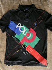 Polo Ralph Lauren Mens Black Classic Fit Established 67 Polo Shirt Size Small