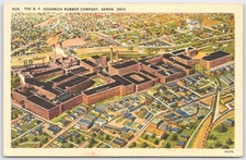Vintage B.F. Goodrich Rubber Company Factory Akron Ohio Postcard