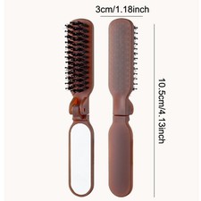 Folding Hair Brush Travel Boar Bristle Hair Comb Foldable Pocket Hair Brush