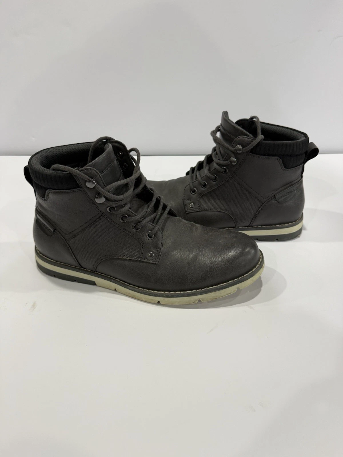 Sonoma Ankle Boots Hudson Gray Leather Lace Up Rugged Gorpcore Workwear Men's 10