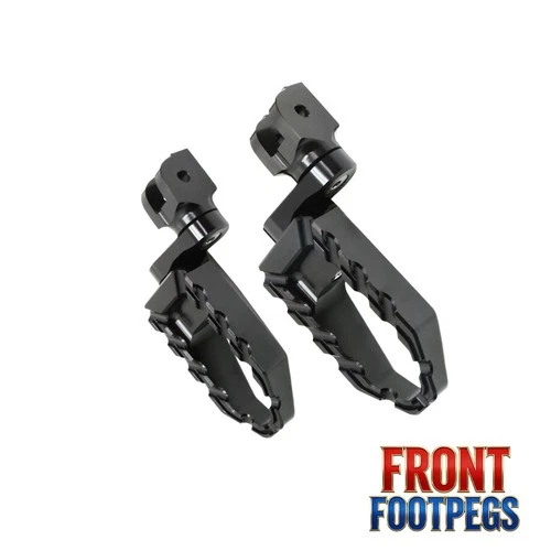 Black Buzz 25mm Extension Front Rider Footpegs For Triumph Bonneville T120 16-24
