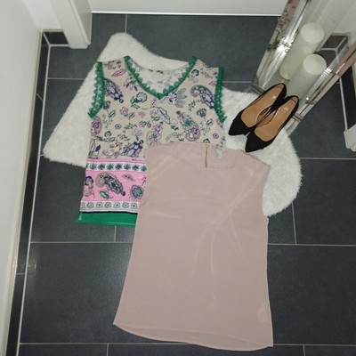 Neu Set sommer blusen M 38 40 esprit blusenshirt spitze H&M grün altrosa Top