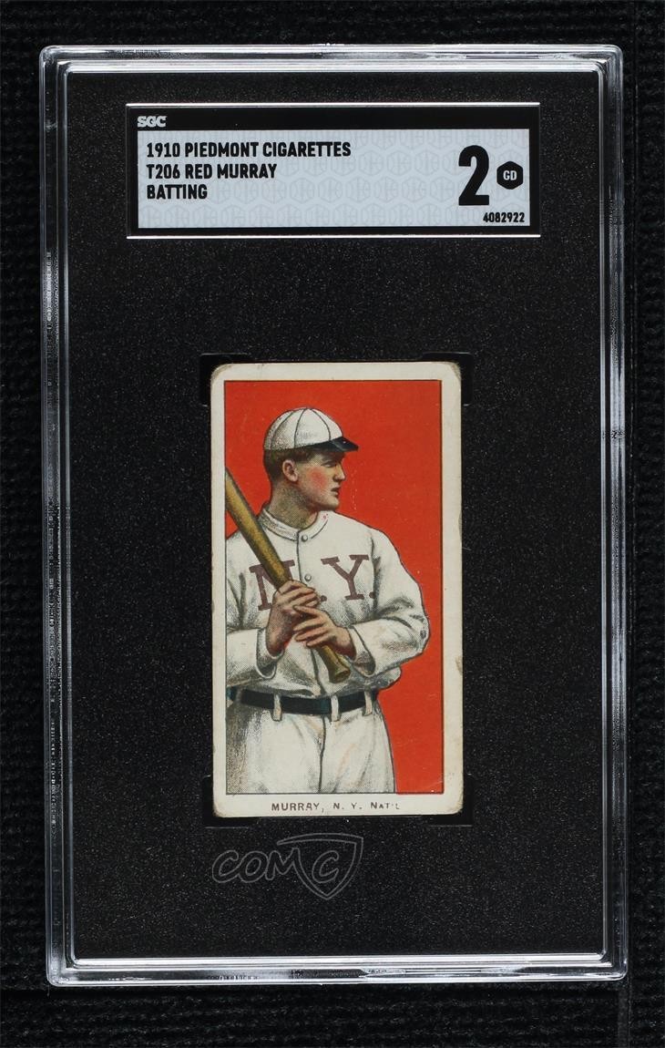 1909-11 T206 Piedmont 350 Back Red Murray 0q4x