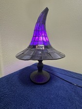 Cracker Barrel Witch Hat Stained Tiffany Glass Lamp Halloween Decor 