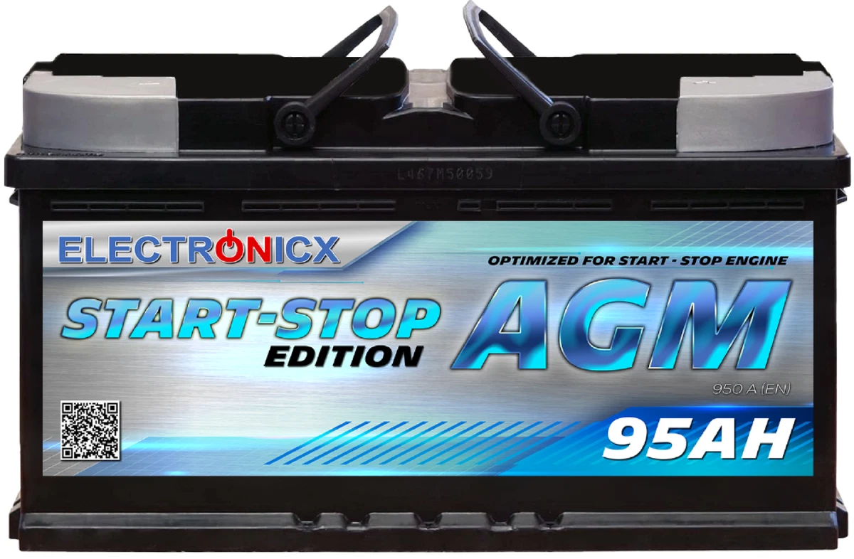 Electronicx AGM Start-Stop 95 AH Autobatterie Starterbatterie Batterie 12V 950A