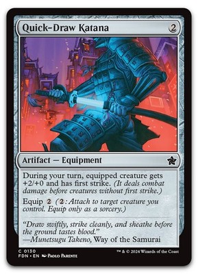 Quick-Draw Katana #130 (NM) Foundations FDN Magic MTG