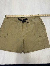 VTG Timberland cargo shorts belted Mens Sz L 9 Khaki tan mesh lined lightweight