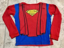 Vintage Superman 3T Toddler Long Sleeve Top Retro Original Boys Costume Pajama