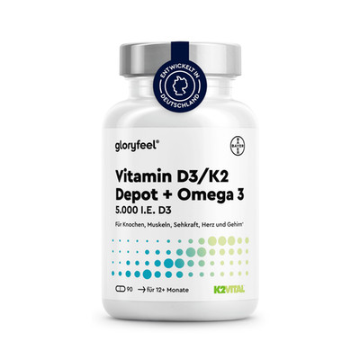 Vitamin D3 K2 & Omega 3 - MK7 K2VITAL  + 5.000IE D3 - Omega 3 Triglyceride Form