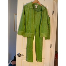 80s Vintage Y2k Retro Small/Large Green velour tracksuit