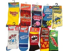 New Lot Novelty Fun Graphic Socks Crew Length Socks Unisex 10 Packs Drinks/Snack