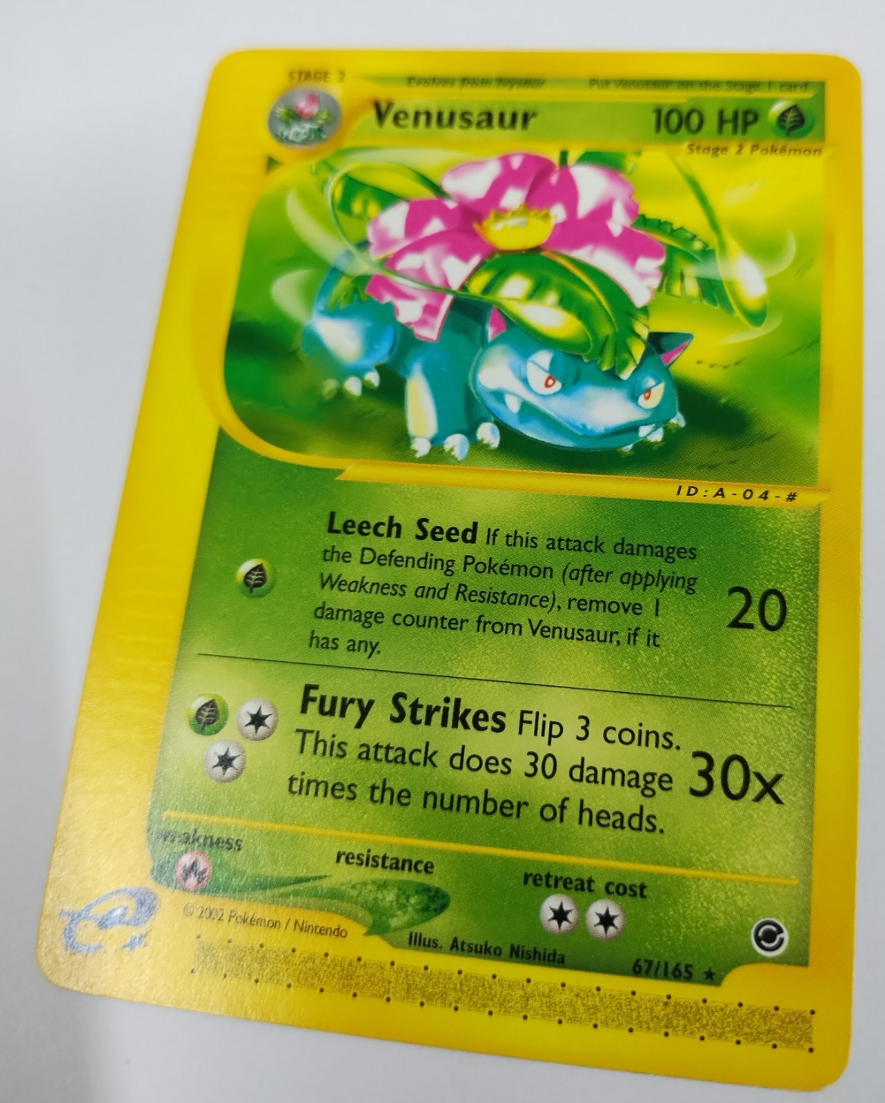 MINT Pokémon TCG Venusaur Card 67/165 Expedition Base Set, Regular Rare