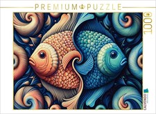 CALVENDO Puzzle Sternzeichen Fische im Spiralfluss | 1000 Teile Lege-Größe 64x48