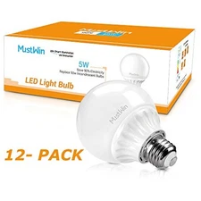 12 Pack 5W (50W Replacement) Energy Efficient LED Replacement Light Bulbs