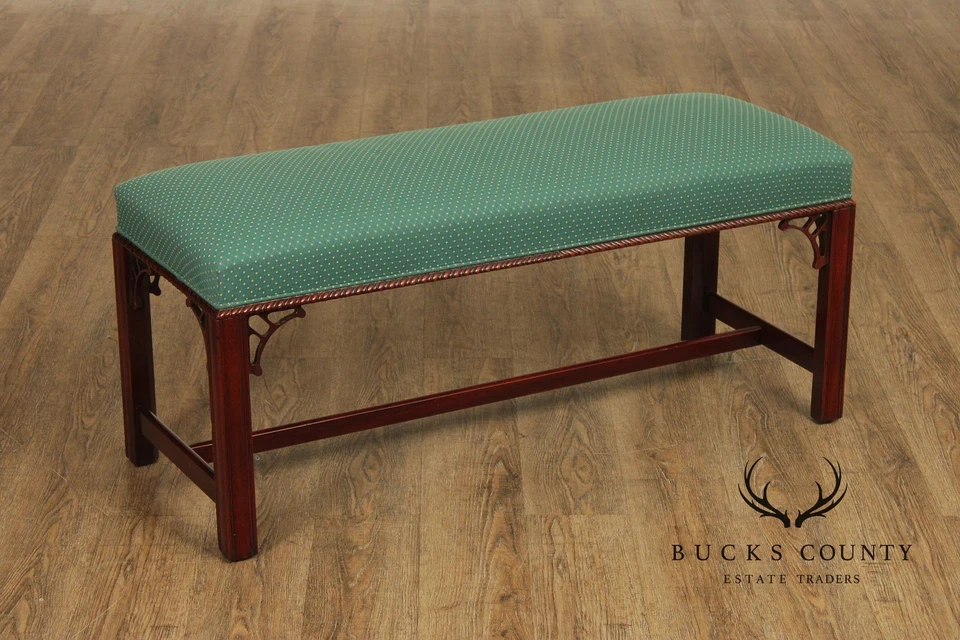 Silla Hickory Chippendale Estilo Caoba Ventana Banco Foto 2 de 4