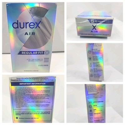 Durex Air 10 count, Latex Condoms, Ultra Thin, Sealed EXP 4/02/2028  (T531)