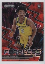 2023-24 Panini Prizm Draft Picks Fearless Red Ice Prizm Kobe Bufkin #15 06o0