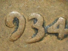 HIGH GRADE MINT ERROR 1934-P  LINCOLN WHEAT CENT DDO#5   VG+